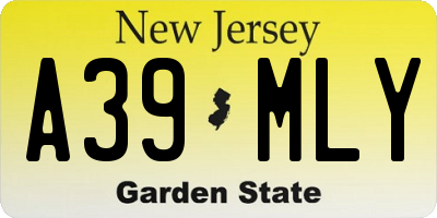 NJ license plate A39MLY