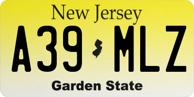 NJ license plate A39MLZ