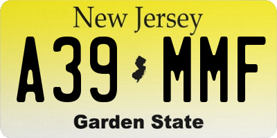 NJ license plate A39MMF