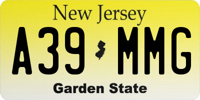 NJ license plate A39MMG