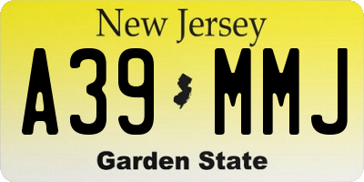 NJ license plate A39MMJ