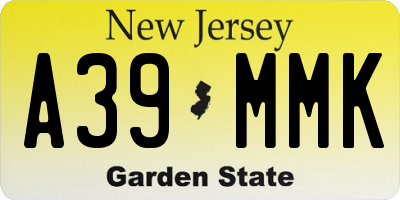 NJ license plate A39MMK