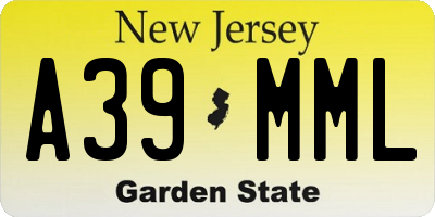 NJ license plate A39MML