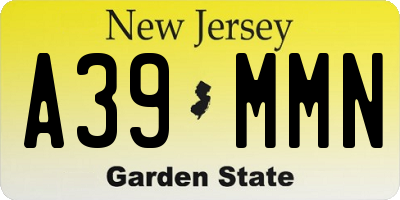 NJ license plate A39MMN