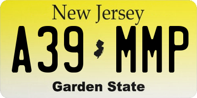 NJ license plate A39MMP