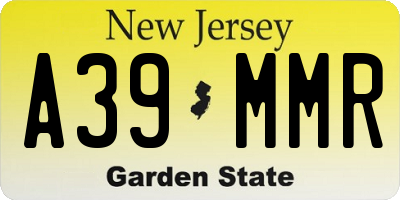 NJ license plate A39MMR