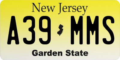 NJ license plate A39MMS