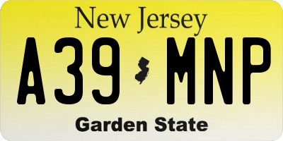 NJ license plate A39MNP