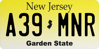 NJ license plate A39MNR