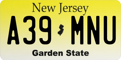 NJ license plate A39MNU