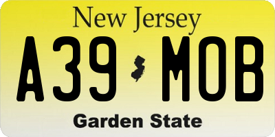 NJ license plate A39MOB