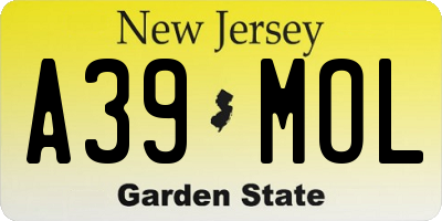 NJ license plate A39MOL