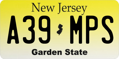 NJ license plate A39MPS