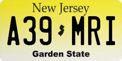 NJ license plate A39MRI