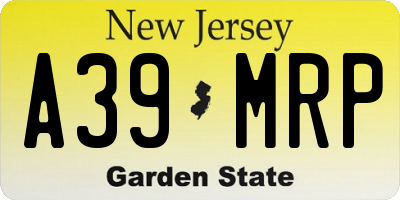 NJ license plate A39MRP