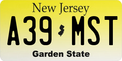 NJ license plate A39MST