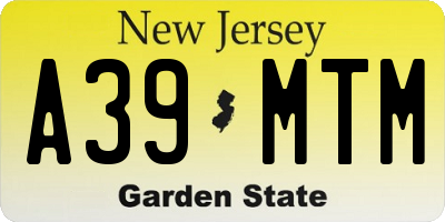 NJ license plate A39MTM