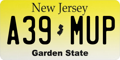 NJ license plate A39MUP