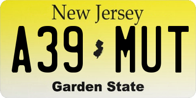 NJ license plate A39MUT