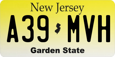 NJ license plate A39MVH