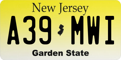 NJ license plate A39MWI