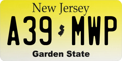 NJ license plate A39MWP