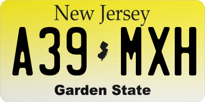 NJ license plate A39MXH