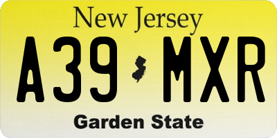 NJ license plate A39MXR