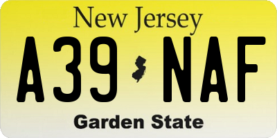 NJ license plate A39NAF