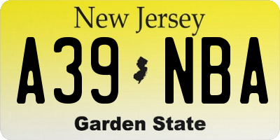 NJ license plate A39NBA