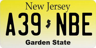 NJ license plate A39NBE