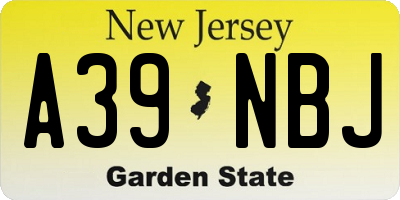 NJ license plate A39NBJ