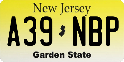 NJ license plate A39NBP