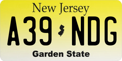 NJ license plate A39NDG