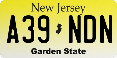 NJ license plate A39NDN