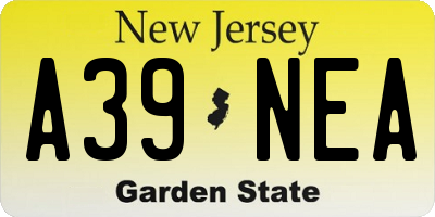 NJ license plate A39NEA