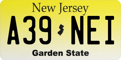 NJ license plate A39NEI