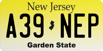 NJ license plate A39NEP