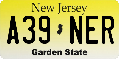 NJ license plate A39NER