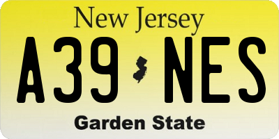 NJ license plate A39NES