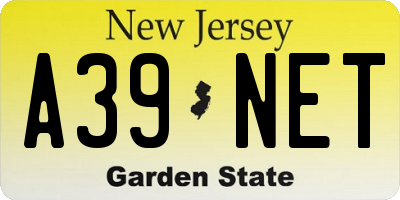 NJ license plate A39NET