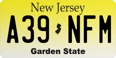 NJ license plate A39NFM
