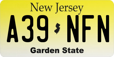 NJ license plate A39NFN