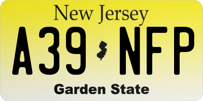 NJ license plate A39NFP
