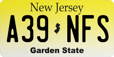 NJ license plate A39NFS
