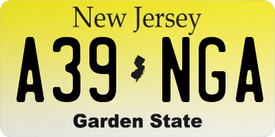 NJ license plate A39NGA