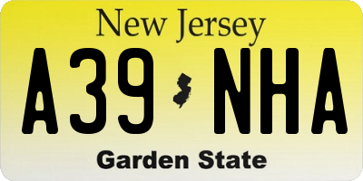 NJ license plate A39NHA