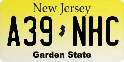 NJ license plate A39NHC