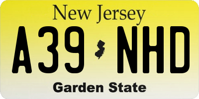 NJ license plate A39NHD