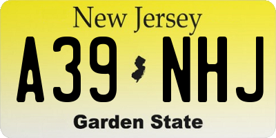 NJ license plate A39NHJ